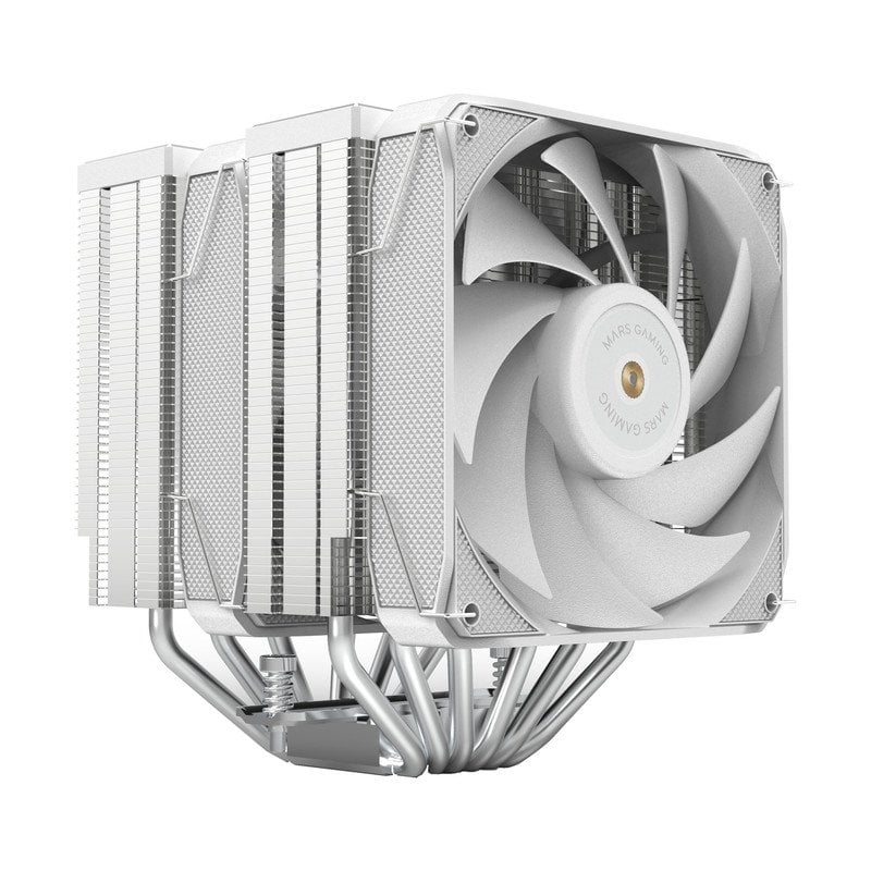 Image of Mars Gaming MCPU-XU6 Dual Tower CPU Cooler TDP 350W 2x FDB Fans 6 Heatpipes HCT Bianco