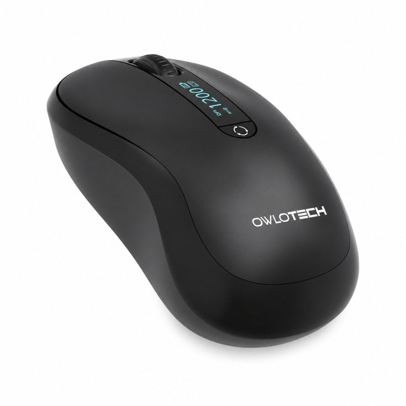 Owlotech M120 Ratón con Display 2.4GHz/Bluetooth 1600DPI Negro