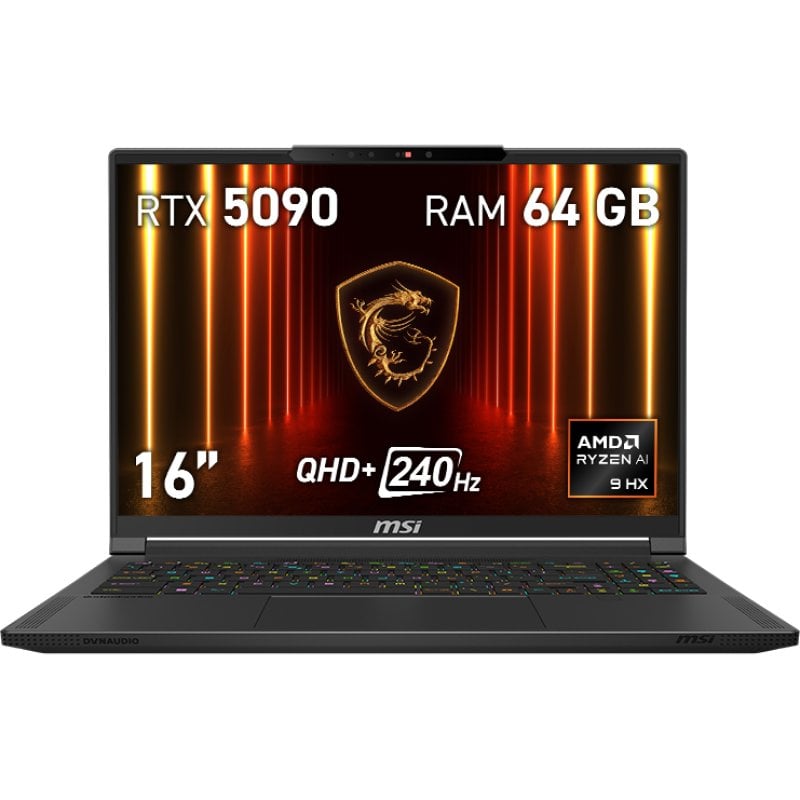 MSI Stealth A16 AI+ A3XWJG-038ES AMD Ryzen AI 9 HX 370/64 Go/SSD 1 To/RTX 5090/16" MSI Stealth A16 AI+ A3XWJG-038ES AMD Ryzen AI 9 HX 370/64 Go/SSD 1 To/RTX 5090/16"