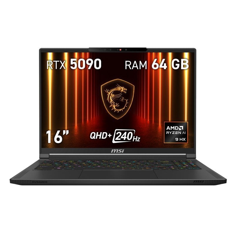 MSI Stealth A16 AI+ A3XWJG-038ES AMD Ryzen AI 9 HX 370/64 GB/SSD de 1 TB/RTX 5090/16"
