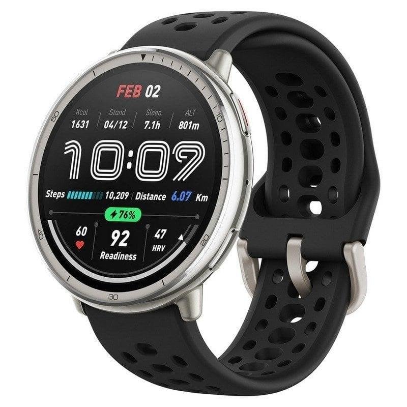 Amazfit Active 2 R Smartwatch 1,32" 2,000nits Mapas Offline Plata Correa Negra