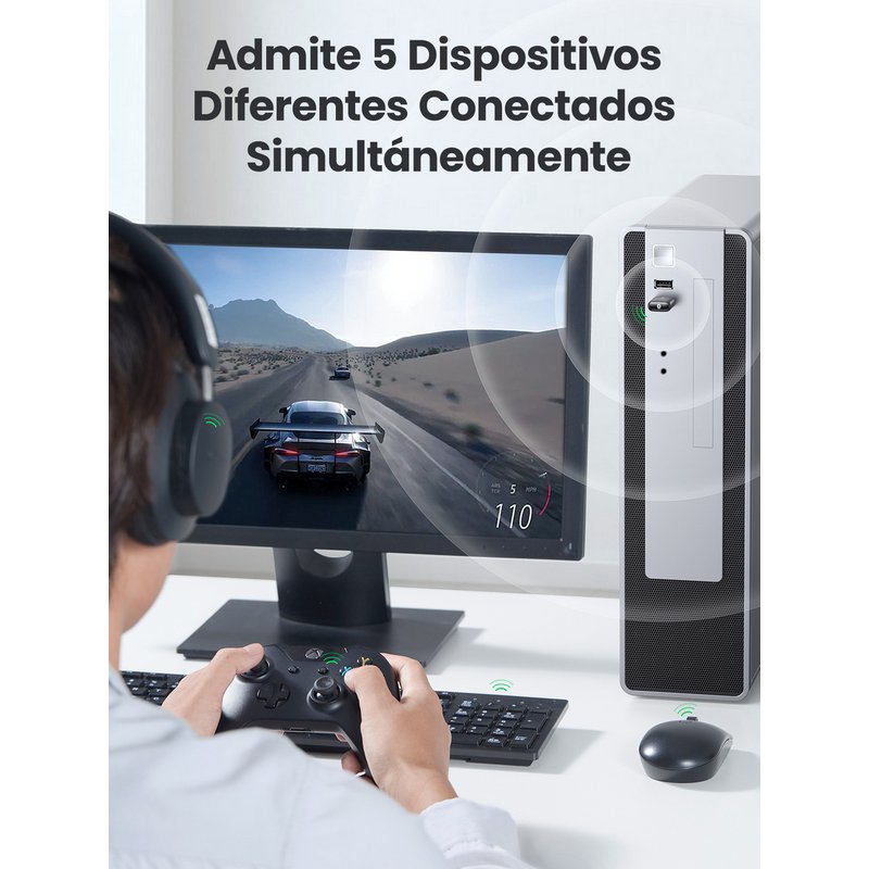 Ugreen 80889 Adaptador USB Bluetooth 5.0 Negro | PcComponentes.com