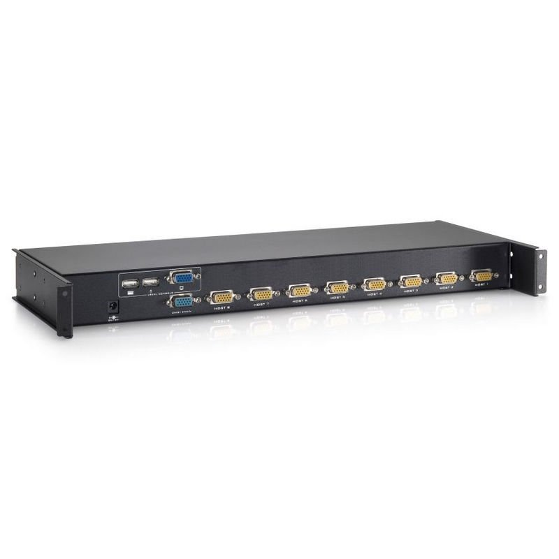 Image of LevelOne KCM-0832 switch per keyboard-video-mouse (kvm) Montaggio rack Nero