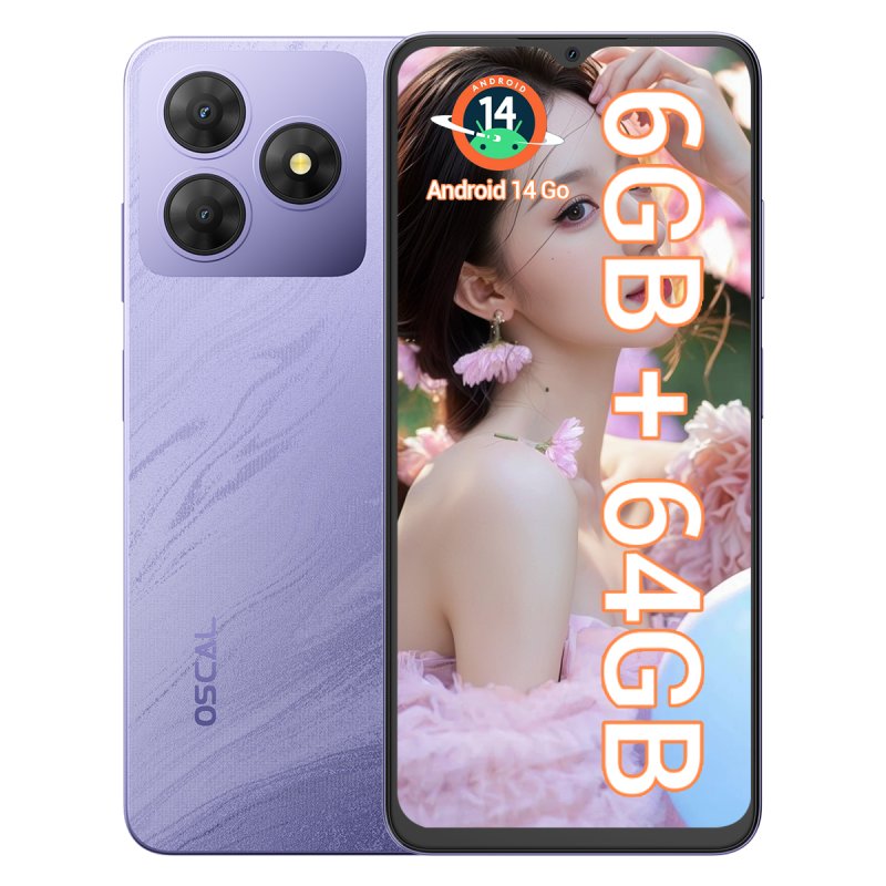 Image of Smartphone OSCAL Flat 2C 2GB/64GB 6.56" Android 14 Viola cod079