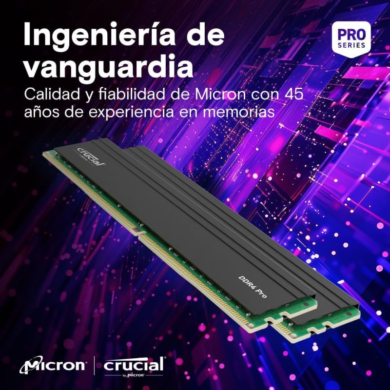 Memoria RAM Crucial Pro DDR4 3200MHz 64GB 2x32GB CL22 Intel XMP