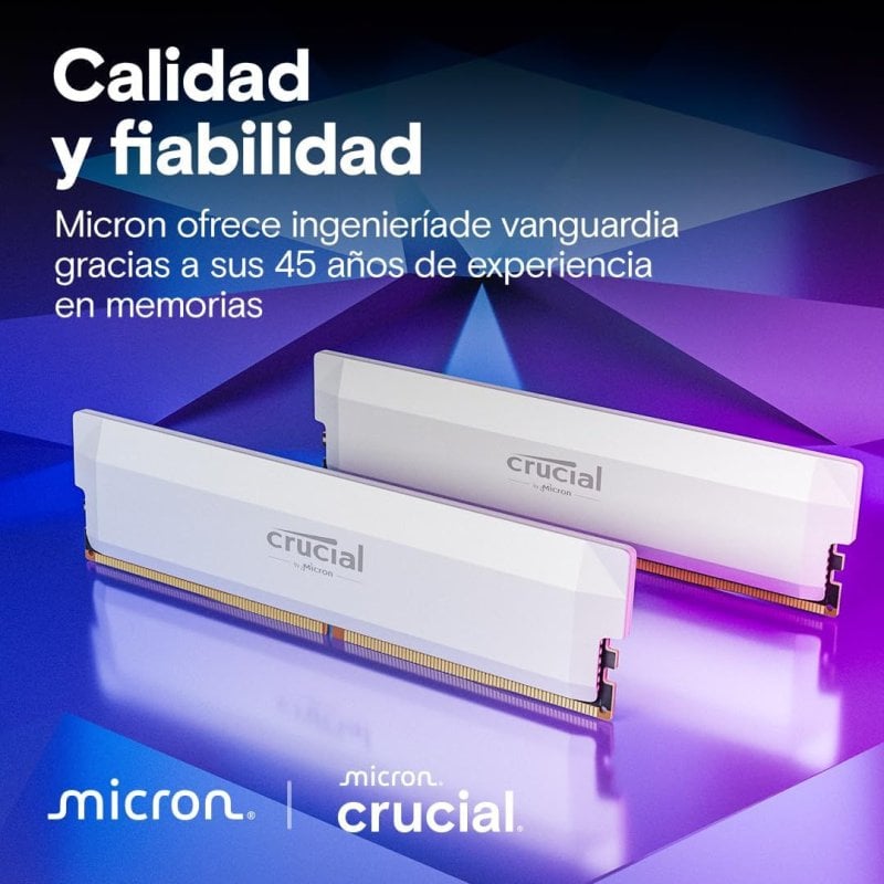 Memoria RAM Crucial Pro OC DDR5 6000MHz 32GB 2x16GB CL36 Intel XMP
