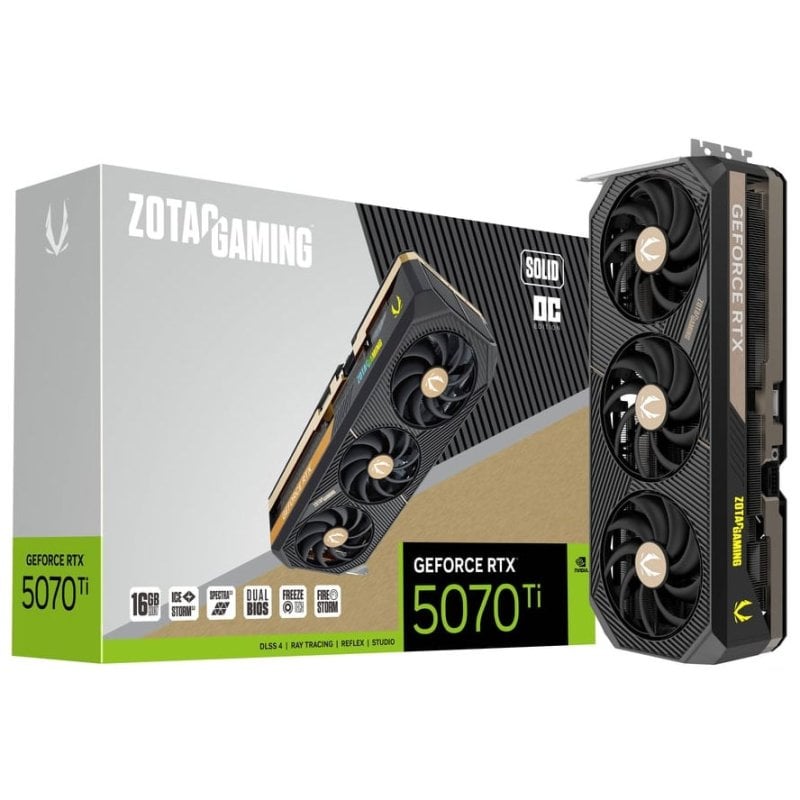 Image of Scheda grafica ZOTAC GAMING GeForce RTX 5070 Ti SOLID OC da 16 GB GDDR7 Reflex 2 RTX AI DLSS4