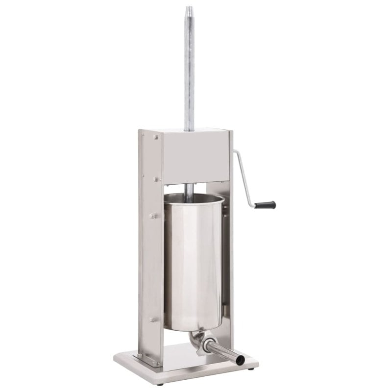 Vidaxl Embutidora Manual De Acero Inoxidable 15 L Plateado