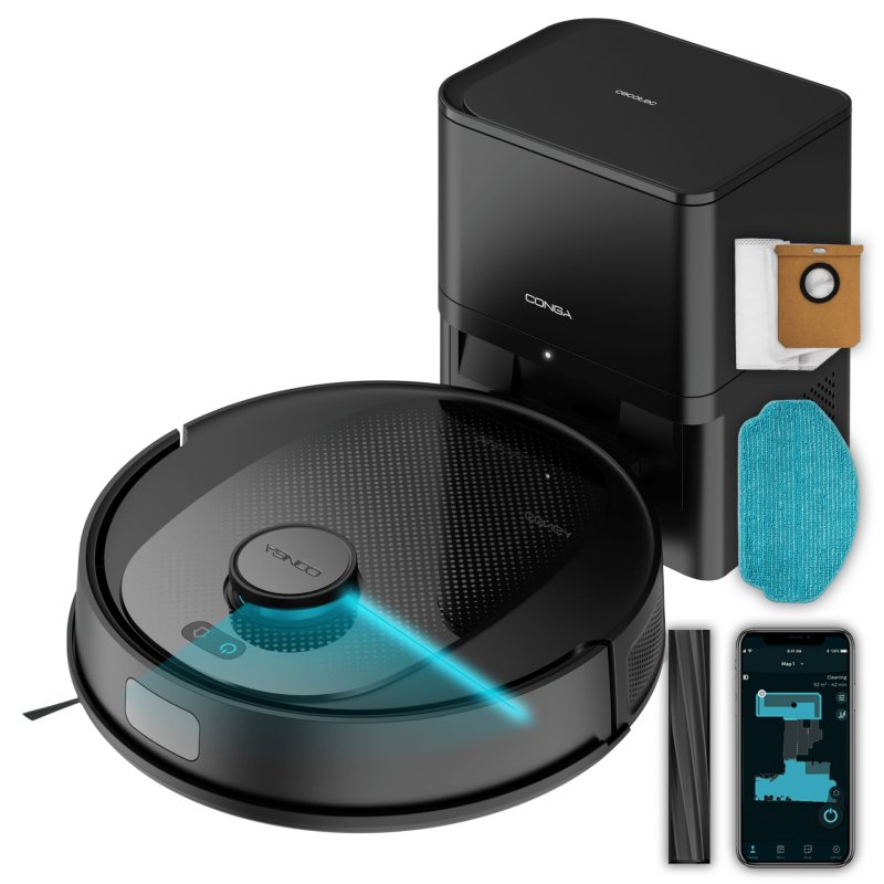Image of Cecotec Conga 7690 Immortal Max Home Robot Aspirapolvere e Lavapavimenti con Base Autosvuotante cod079