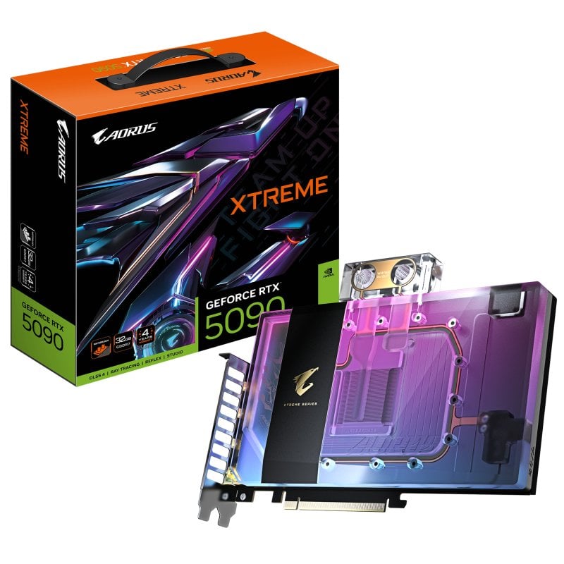 Carte graphique Gigabyte GeForce RTX 5090 AORUS XTREME WATERFORCE WB 32 Go GDDR7 Reflex 2 RTX AI DLSS4