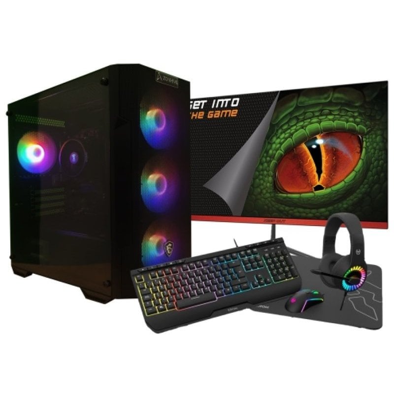 Image of PC da gioco Zone Evil AMD Ryzen 5 4650G/16GB/2TB SSD + monitor FullHD da 24" + combo da gioco