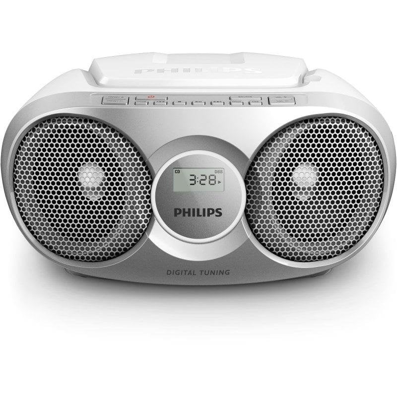 Micro Sistema Philips AZ215S/12 3W RMS Rádio FM CD Portátil Prateado