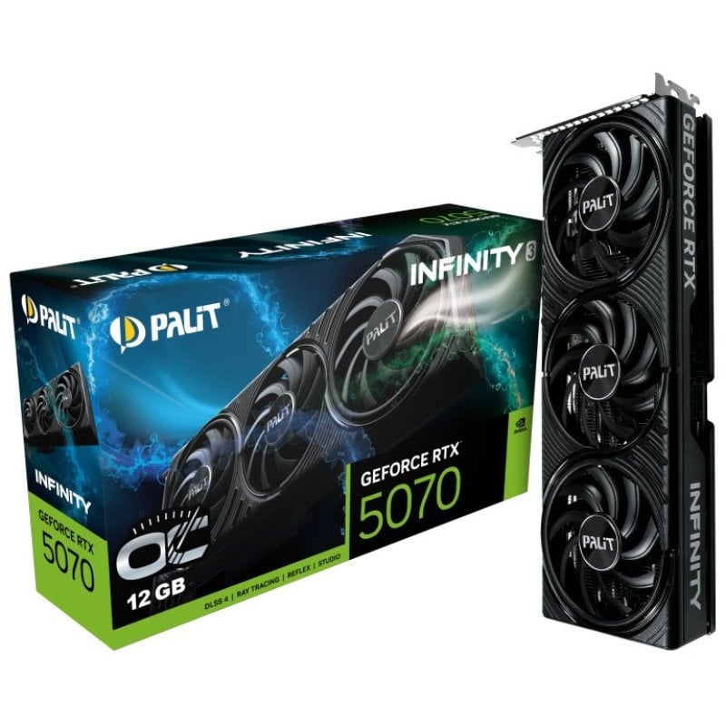 Image of Scheda grafica Palit GeForce RTX 5070 Infinity 3 OC da 12 GB GDDR7 Reflex 2 RTX AI DLSS4 cod079
