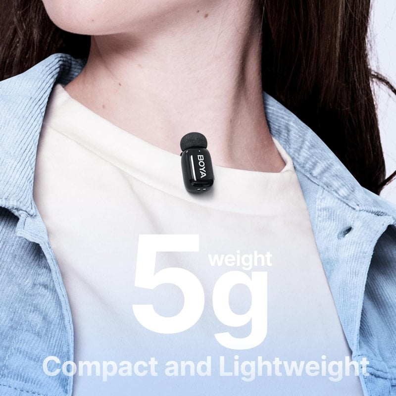 Boya Mini-14 Micrófono 5g Usb-c Cancelación Ruido 100m 48khz 30h Negro