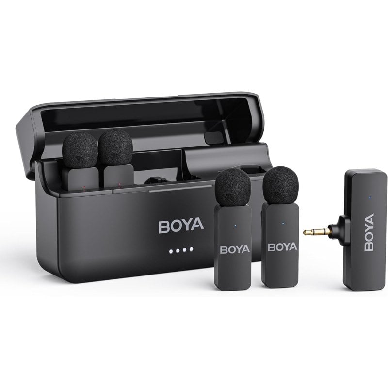Image of Boya By-v4 Jack 3,5 mm Microfoni 4 canali, 2,4 ghz, 200 m, cancellazione del rumore cod079