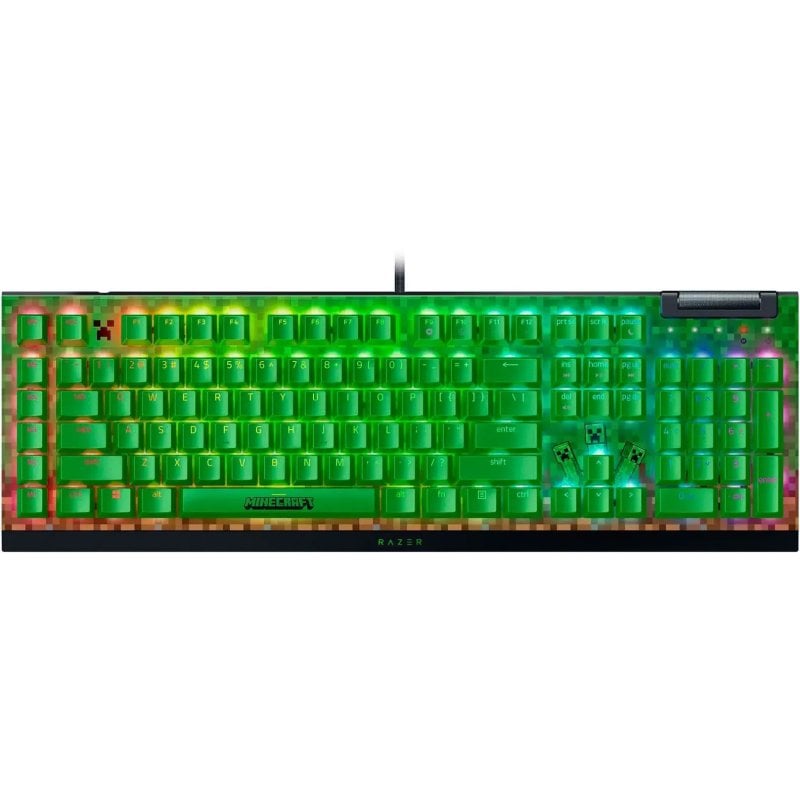 Razer BlackWidow V4 X Minecraft Edition Teclado Mecânico Gaming Switch Razer Green (EUA) Razer BlackWidow V4 X Minecraft Edition Teclado Mecânico Gaming Switch Razer Green (EUA)