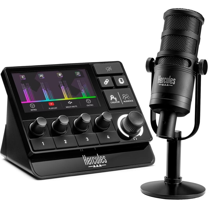 Image of Hercules Stream Essentials Kit Microfono XLR e Controller per lo Streaming