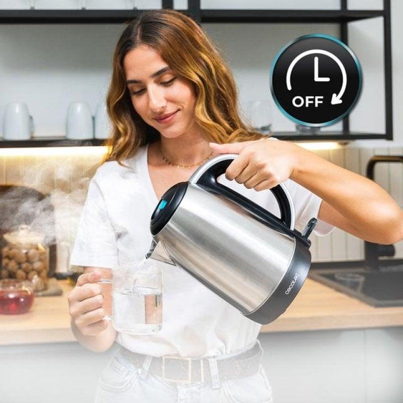 Bollitore elettrico in acciaio inox, da campeggio, mini bollitore da
