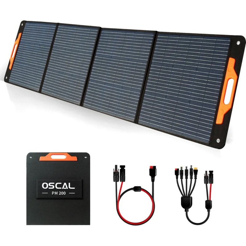 OSCAL PM200 Painel Solar Células Monocristalinas, Classificação IP65, 21.7% de Eficiência, 200W
