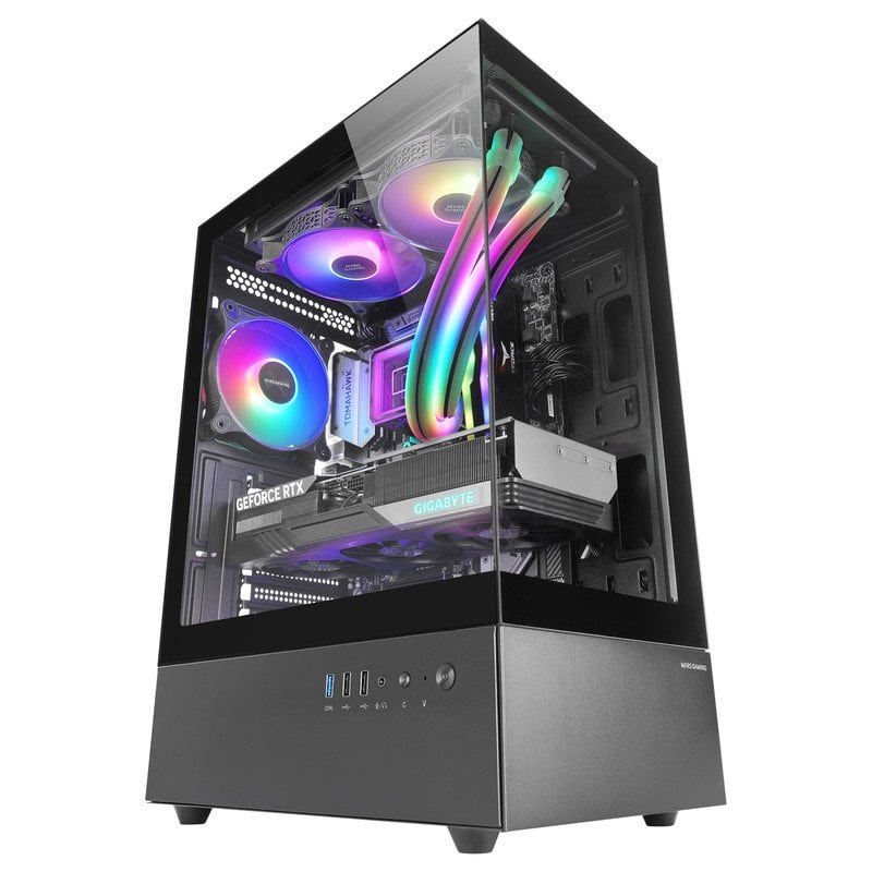 Image of Mars Gaming Mc-xo ATX Mid-Tower Case con doppio vetro temperato, ventola FRGB da 120 mm, doppia camera, nero