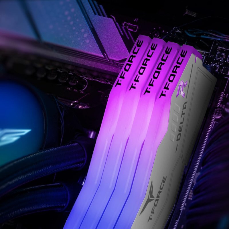 Memoria RAM Team Group T-Force Delta RGB DDR5 Blanca 6400MHz 32GB