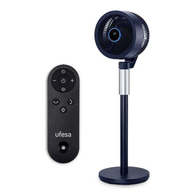Ufesa Aalborg Ventilador Circulador de Aire de Pie con Pantalla LED y Mando a Distancia 70W Azul