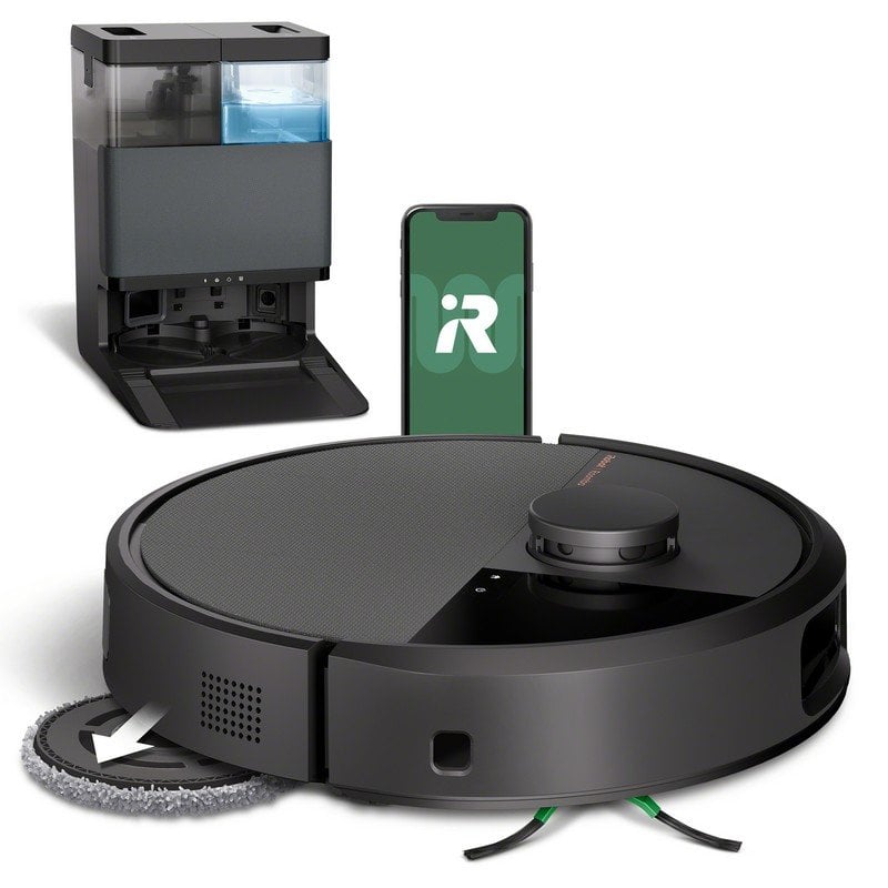 Image of iRobot Roomba Plus 505 Combo Robot Aspirapolvere con Base AutoWash, Multifunzione e Autopulente, Nero