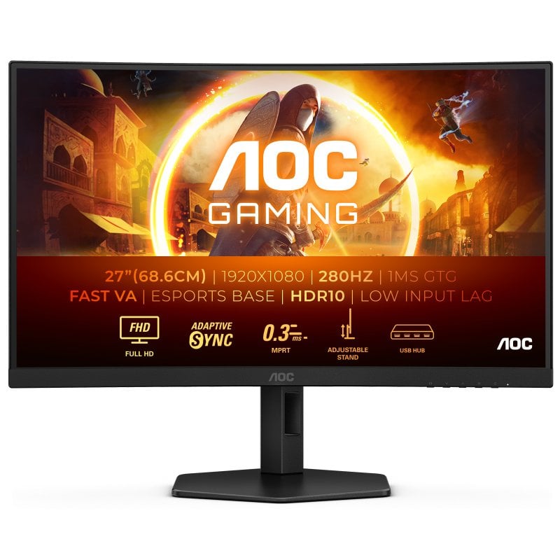 En savoir plus sur l'étiquette de performance énergétique ou l'information sur le produitRégnez sur le jeu avec le moniteur incurvé Full HD C27G4ZXU 27 une résolution de 1920x1080 la prise en charge du HDR10 un taux de rafraîchissement exceptionnel de 280 Hz et un design incurvé immersif.Embarquez pour votre aventure gaming avec le moniteur incurvé Full HD 27 C27G4ZXU offrant une résolution nette de 1 920 x 1 080 et un taux de rafraîchissement exceptionnel de 280 Hz pour une fluidité de jeu inégalée. Son panneau VA rapide offre un temps de réponse GtG jusqu'à 1 ms garantissant des visuels réactifs. Sa base eSports réglable en hauteur offre un confort ergonomique lors de sessions de jeu prolongées que complètent d'autres caractéristiques telles qu'un hub USB pour une connectivité transparente et une faible latence pour un avantage concurrentiel. Personnalisez votre expérience sans effort avec le logiciel G-Menu faisant de ce moniteur le choix ultime pour libérer votre potentiel.Spécifications Écran Taille de...