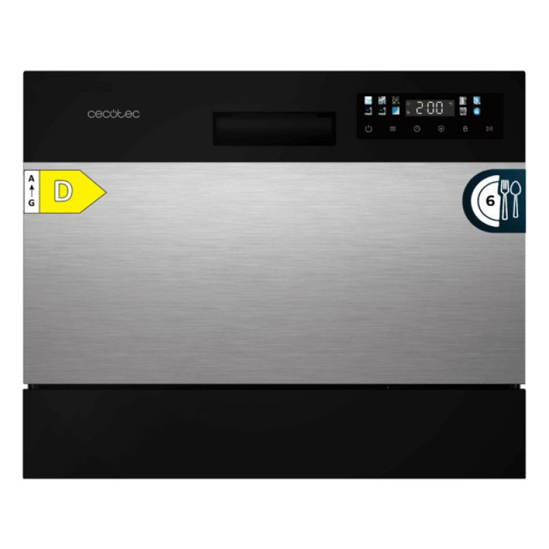Image of Cecotec Bolero Aguazero 2300 Lavastoviglie compatta con 6 coperti e 8 programmi, acciaio inossidabile cod079