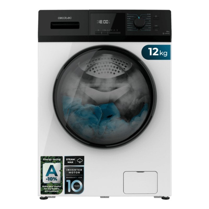 Image of Cecotec Dresscode 12410 Lavatrice a carica frontale da 12 kg, 1400 giri/min, classe A, 16 programmi, bianco cod079