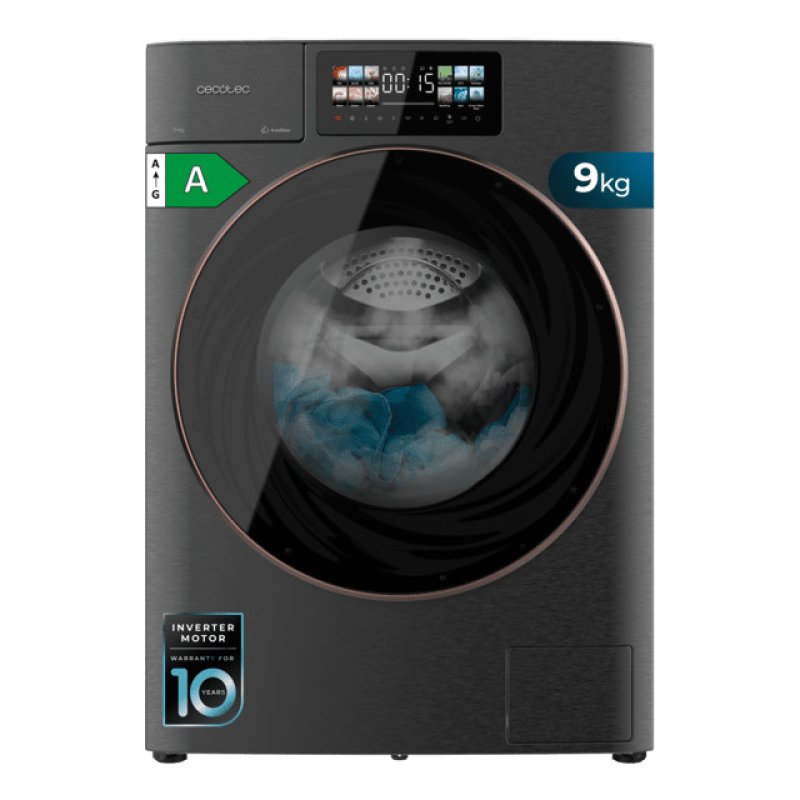 Image of Lavatrice a carica frontale Cecotec Bolero DressCode 9950, 9 kg, 1400 giri/min, acciaio, grigio cod079