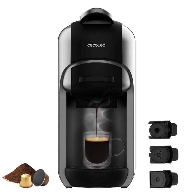 Image of Macchina per caffè espresso Cecotec FreeStyle Compact 3 in 1 adatta per Dolce Gusto e caffè macinato Nespresso (grigio) cod079