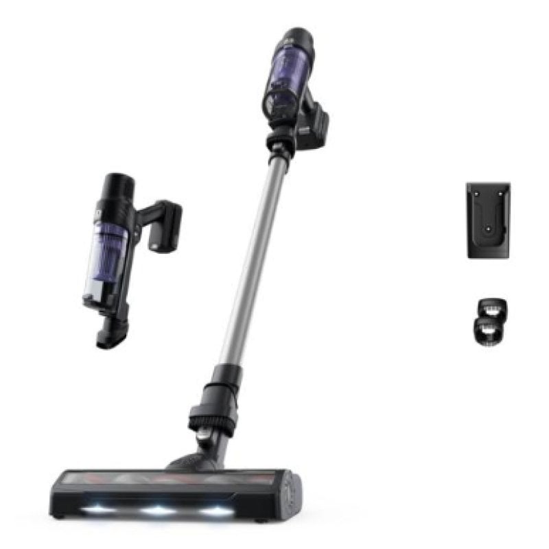 Image of Rowenta RH6A21WO 2 in 1 Aspirapolvere verticale/scopa elettrica, a batteria, senza sacco, 140 W, acciaio inossidabile/viola cod079