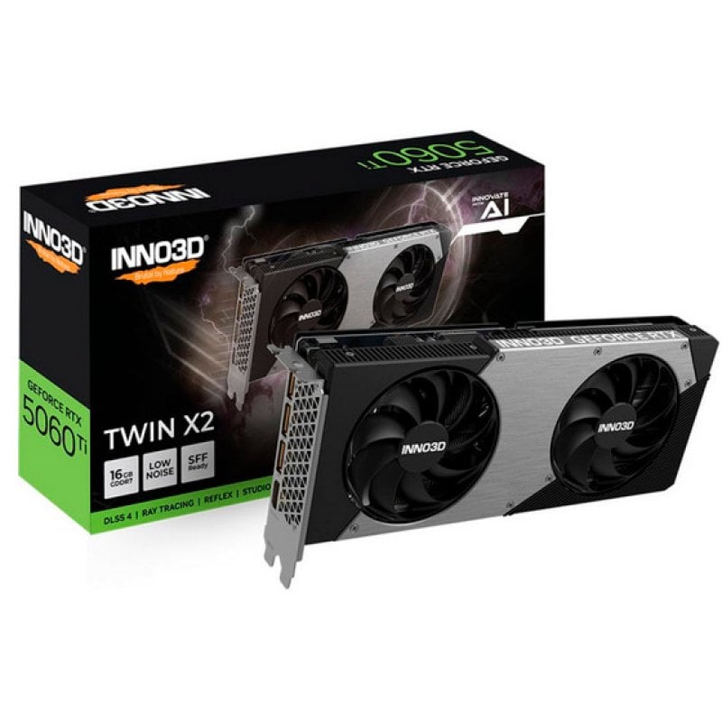 Image of Scheda grafica INNO3D GeForce RTX 5060 Ti TWIN X2 da 16 GB GDDR7 Reflex 2 RTX AI DLSS4 cod079