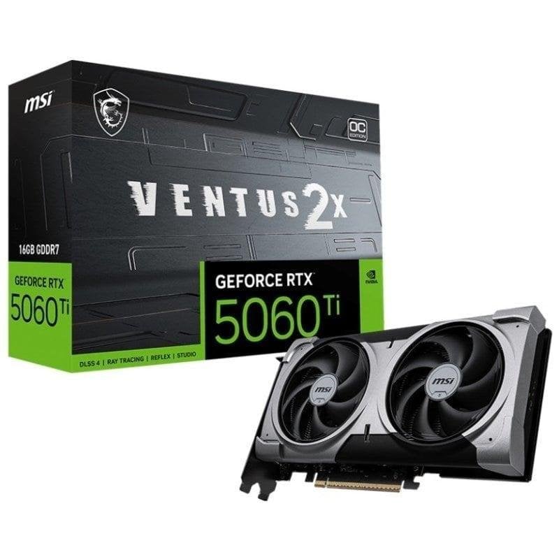Placa gráfica MSI GeForce RTX 5060 Ti VENTUS 2X OC PLUS 16GB GDDR7 Reflex 2 RTX AI DLSS4