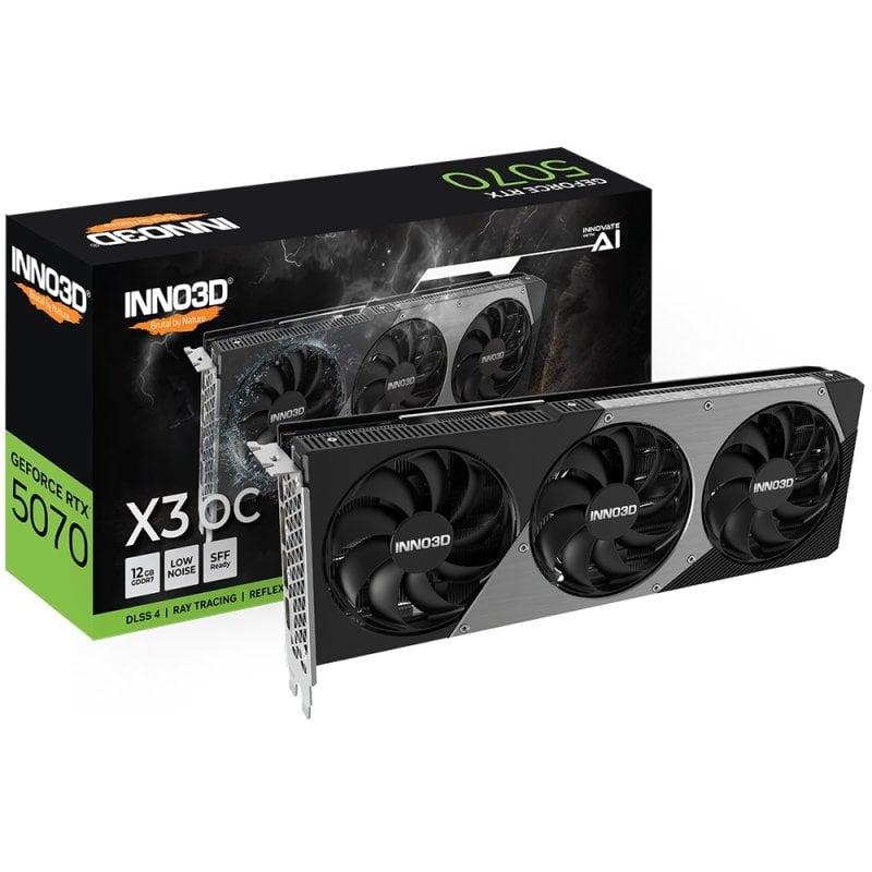 Image of Scheda grafica Inno3D GeForce RTX 5070 X3 OC da 12 GB GDDR7 Reflex 2 RTX AI DLSS4 cod079