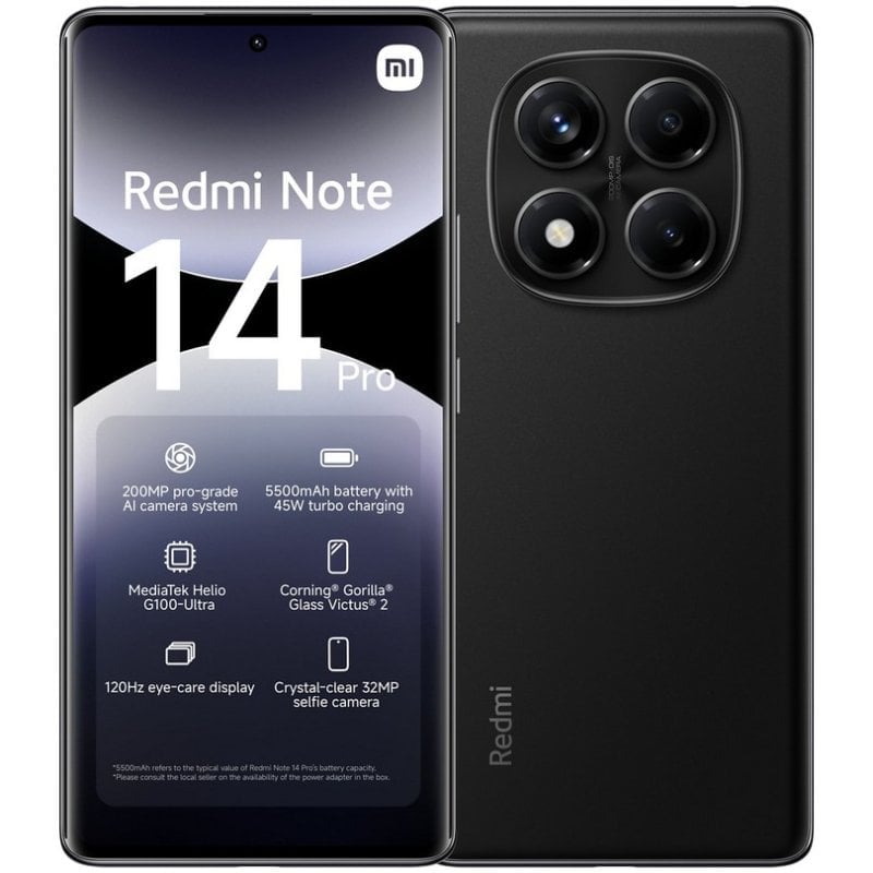Image of Xiaomi rossomi Note 14 Pro 4G 12/512GB Nero Mezzanotte Sbloccato cod079