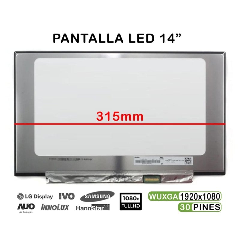 Image of Schermo LED lucido per laptop da 14" B140han04.0 B140han04.1 B140han04.3 315 mm FHD 30 pin cod079