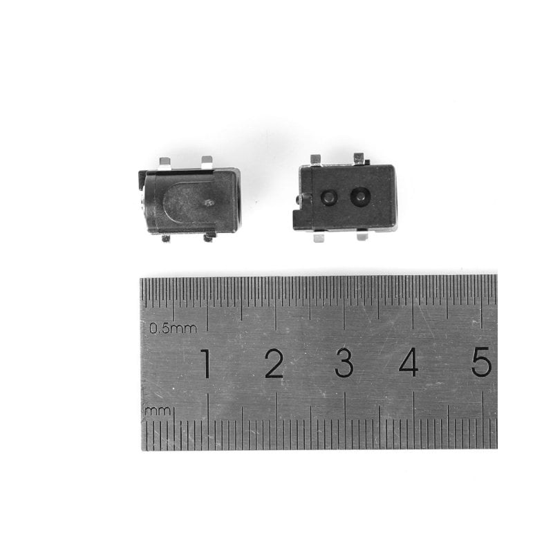 Image of Connettore per cavo/jack di alimentazione CC, connettore DC005, 5,5x2,1 mm, rotondo, ad ago, nero, DC-050 cod079