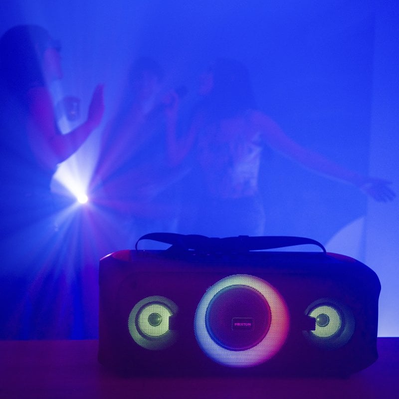PRIXTON Jaia Max Altoparlante Karaoke Portatile 75W - Bluetooth, 2 Microfoni, Luci LED, Autonomia 10 Ore, Effetti Echo/Bassi/Alti - 2