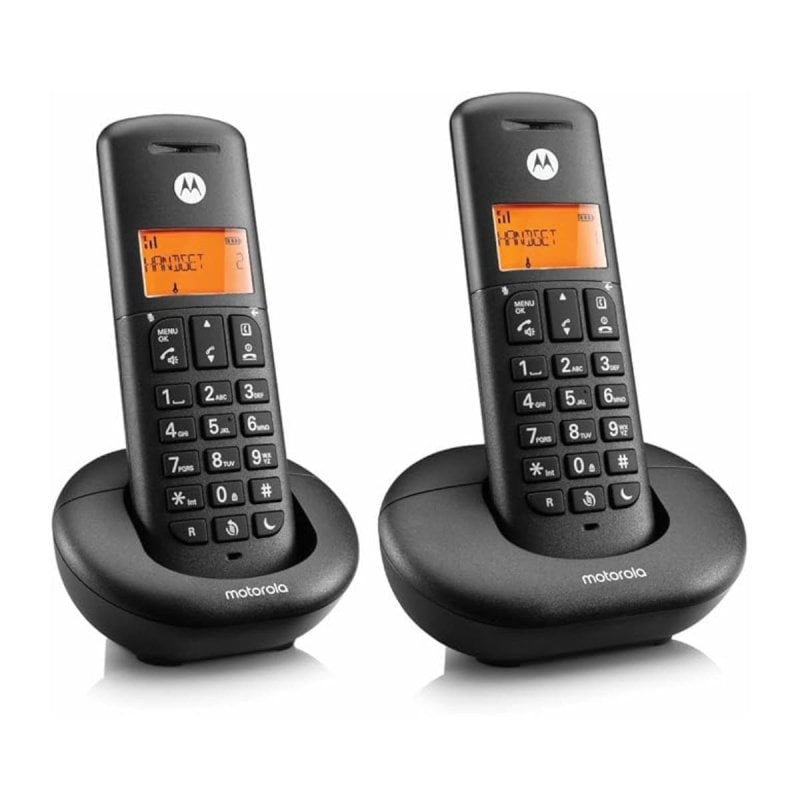 Image of Telefono fisso cordless Motorola E202 Duo DECT nero cod079