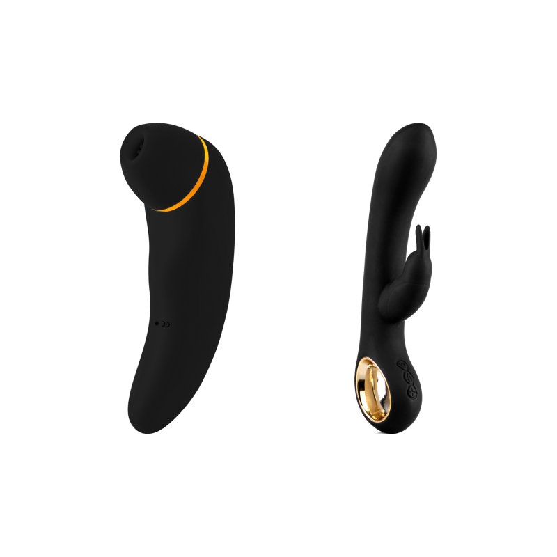 Hugbox Kit De Brinquedos Eróticos Pack 2 Best Sellers Sugador De Clítoris e Vibrador Bunny
