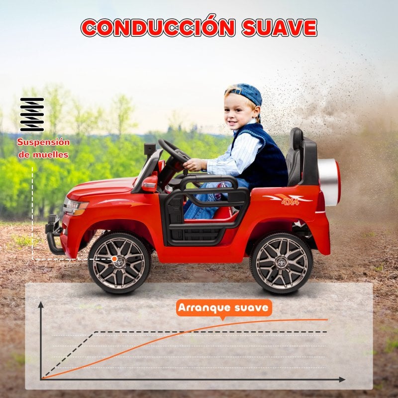 Coche Eléctrico Infantil AIYAPLAY TOYOTA Land Cruiser Con Mando Y Bluetooth Para Niños De 3 A 8 Años