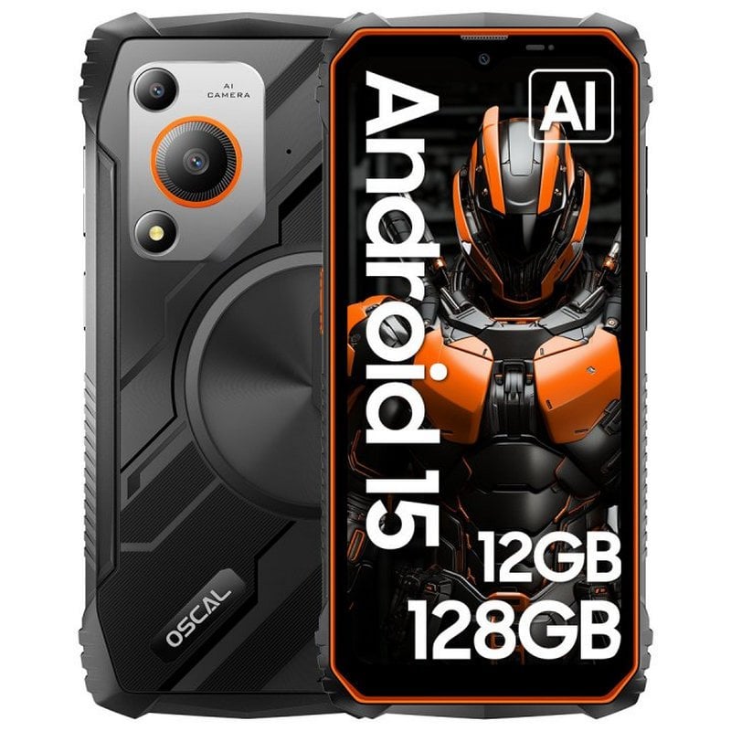Image of Smartphone robusto OSCAL Marine 1 da 6,56" 4 GB/128 GB Dual SIM 5100 mAh Android 15 Nero cod079