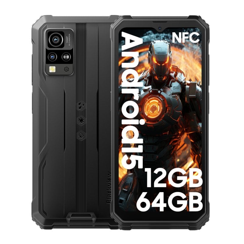 Image of Smartphone robusto neroview BV4800 SE 6,56" 4 GB/64 GB Dual SIM NFC 5100 mAh Android 15 Nero cod079