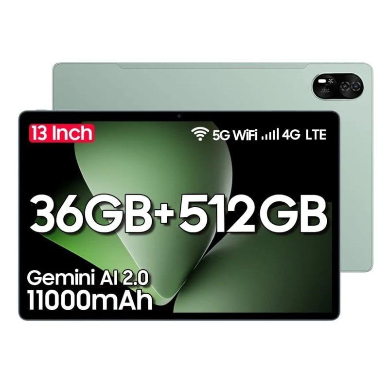 Image of neroview Mega 8 4G 13" FHD+ IPS 12 GB/512 GB 11.000 mAh 18 W Android 15 Verde cod079