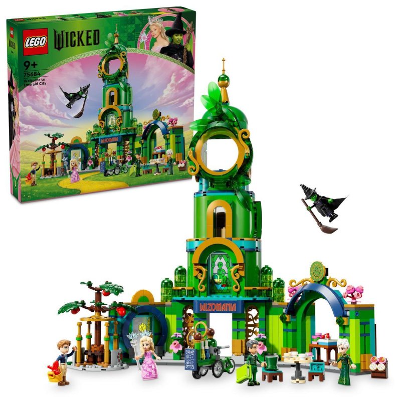 Image of Lego Wicked Benvenuti a Emerald City, giocattolo da collezione con torre, Glinda ed Elphaba, dai 9 anni in su cod079