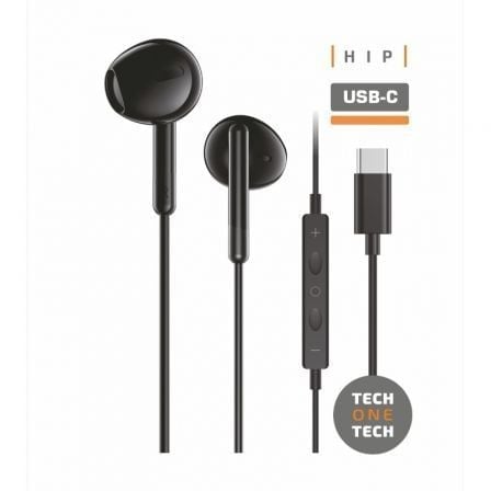 Image of Tech One Tech earTECH TEC1302 Cuffie auricolari USB-C con microfono, nere cod079