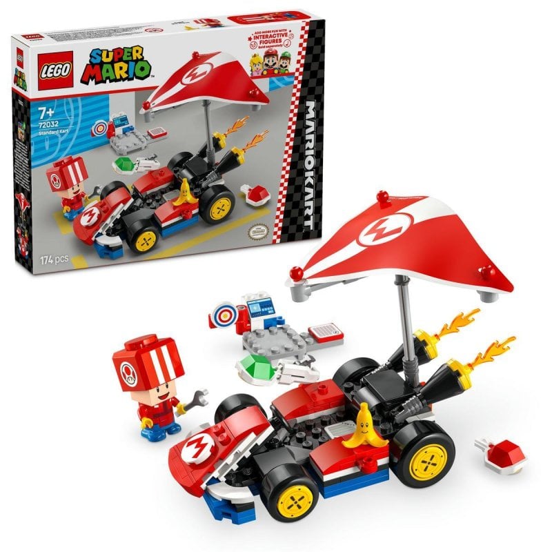 Image of Lego Super Mario Kart: Auto standard e personaggio di Toad per bambini dai 7 anni in su cod079
