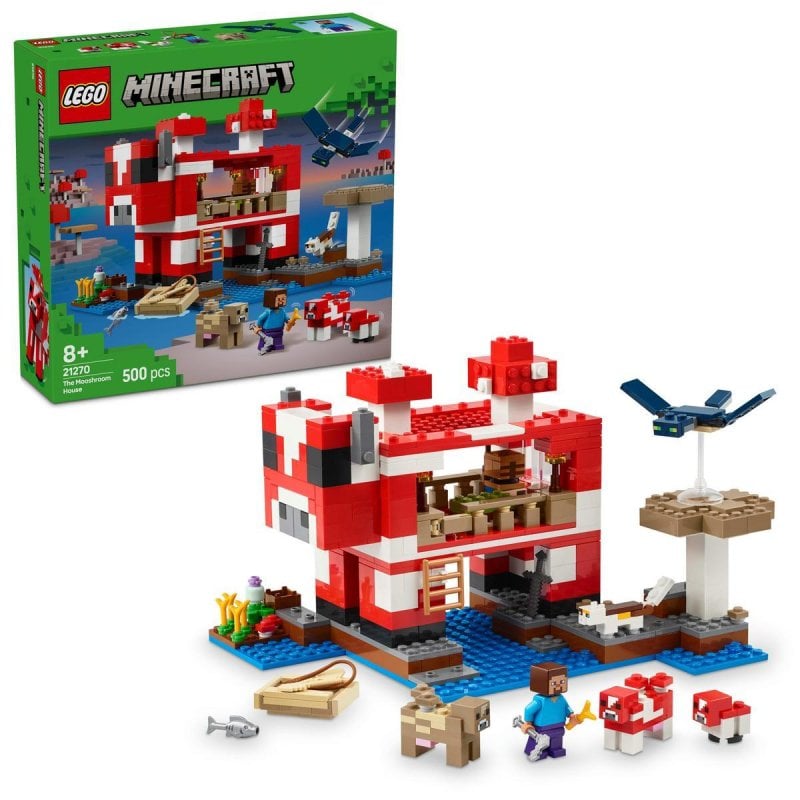 Image of Lego Minecraft La casa fungo, costruzione dell'isola e personaggi del videogioco per bambini dagli 8 anni in su cod079